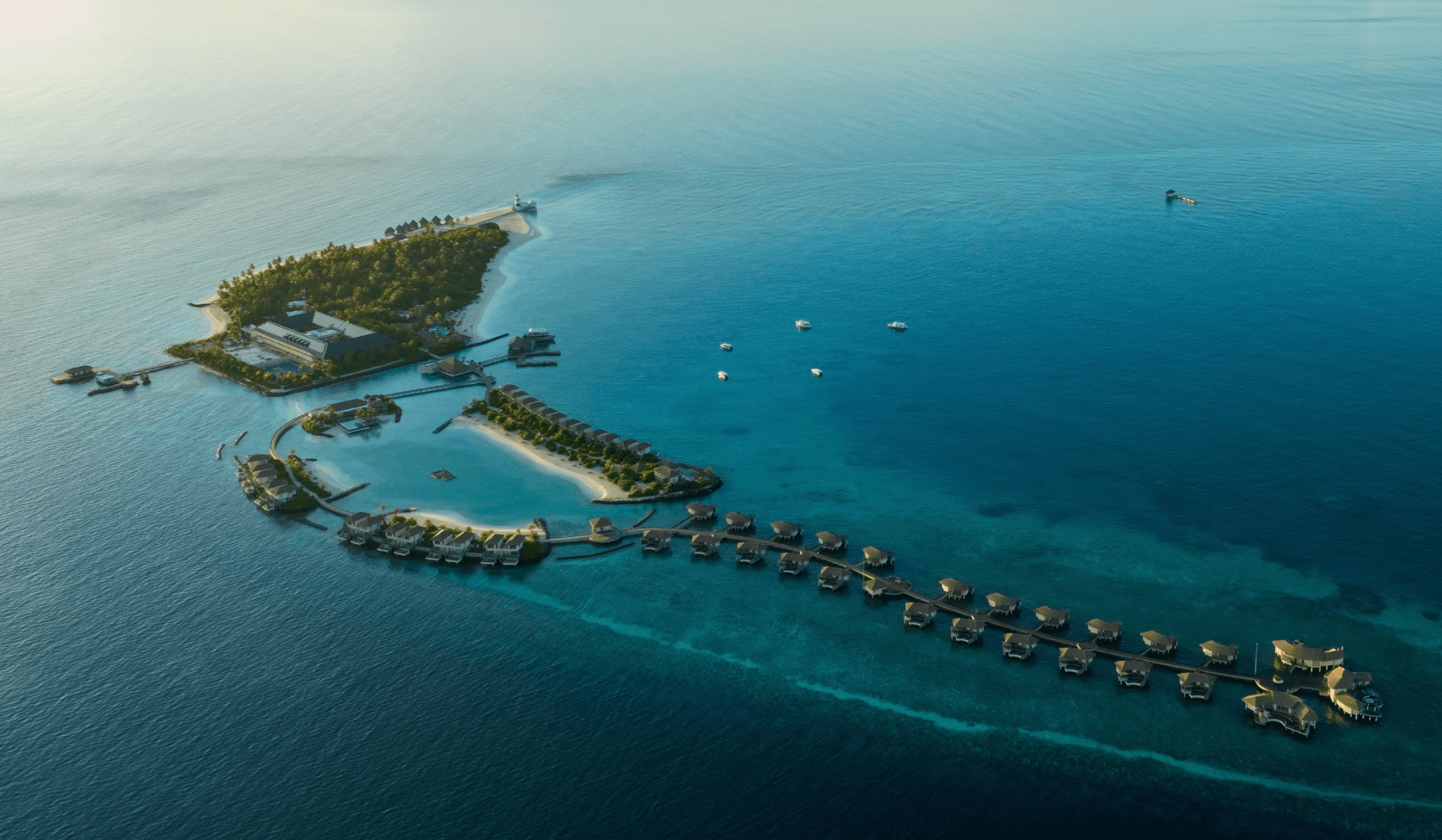 InterContinental Maldives Maamunagau Resort aerial view.