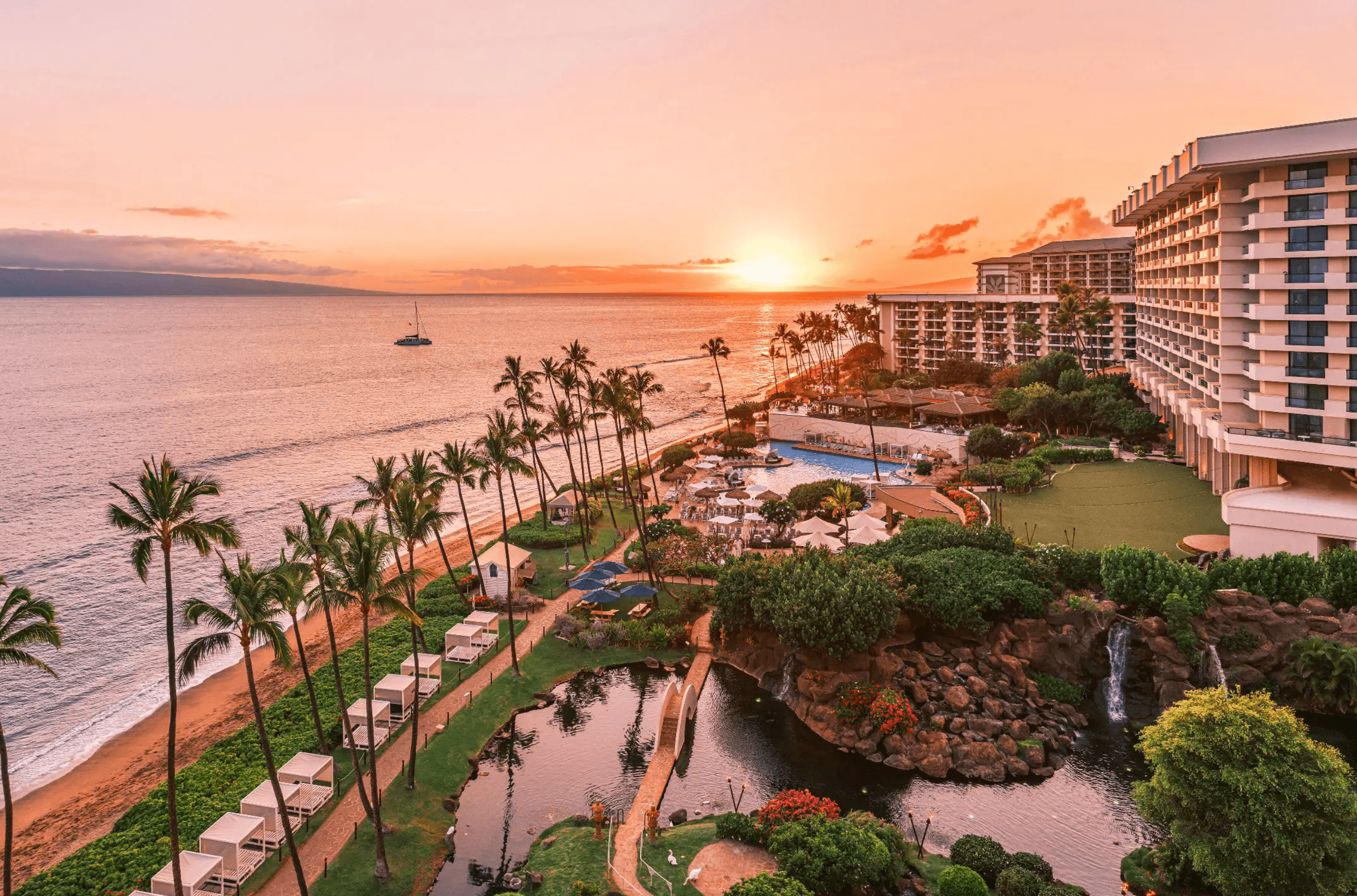 Aerial view of the Hyatt Regency Maui Resort and Spa.