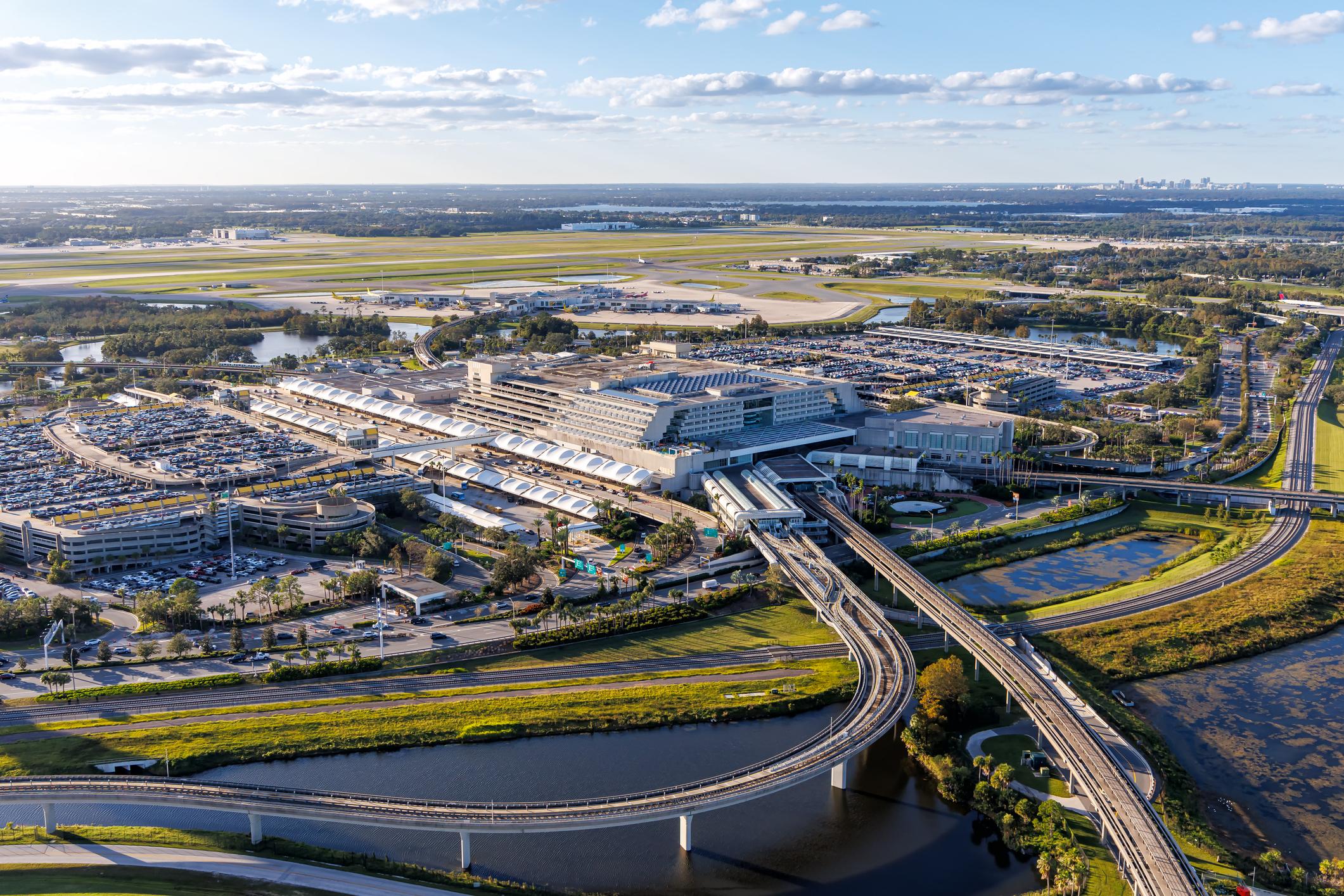 Aerial view photo of Orlando International Airport with Terminal in Orlando, United States.